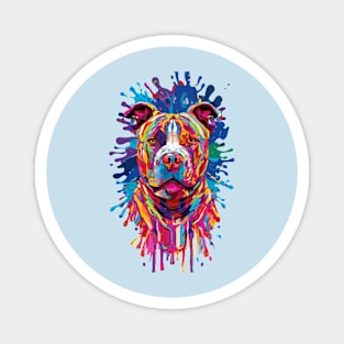 Splashy American Pit Bull Terrier Dog Magnet